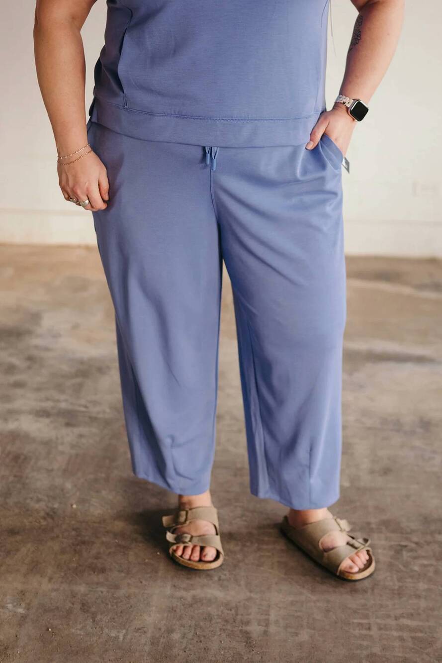 NEW TRIBAL barrel joggers in bajka blue